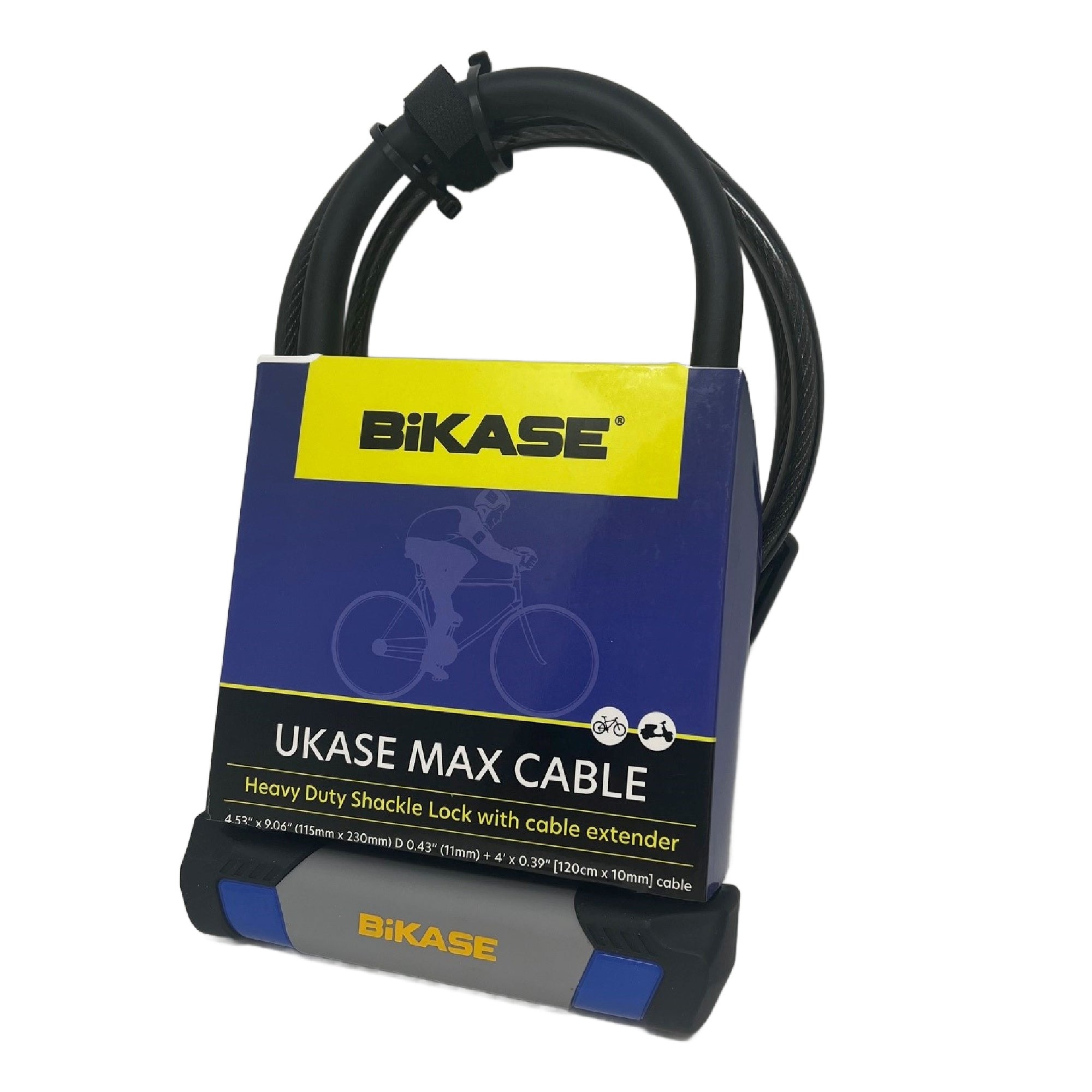 7001.jpg UKASE MAX Cable - Shackle: 4.53" x 9.06" (115mm x 230mm) Dia 0.43" (11mm) + 4' x .39" (120cm x 10mm) cable - Image 1